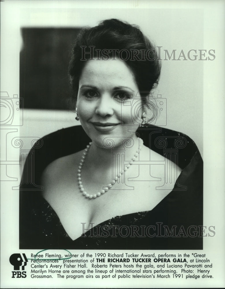 1991 Press Photo Renee Fleming performs at The Richard Tucker Opera Gala - Historic Images