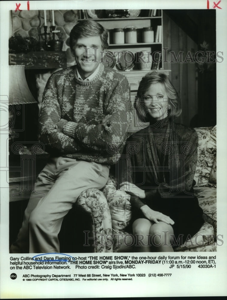 1990 Gary Collins and Dana Fleming co-host "The Home Show" on ABC - Historic Images
