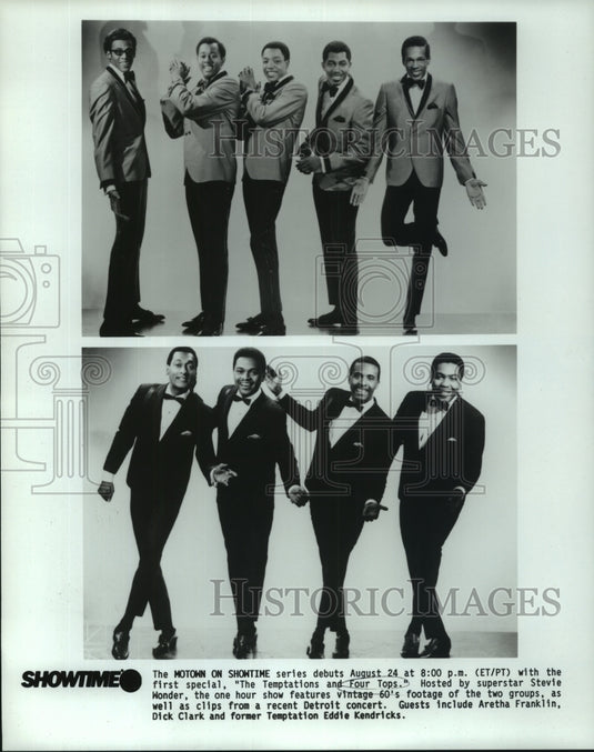 1986 Press Photo The Temptations & The Four Tops on "Motown on Showtime" - Historic Images