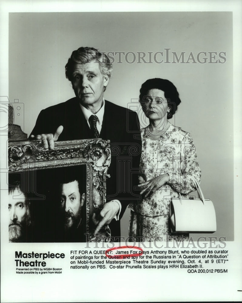 1992 Press Photo Actors James Fox/Prunella Scales in &quot;A Question of Attribution&quot; - Historic Images