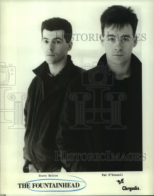 1986 Press Photo Steve Belton, Pat O'Donnell of The Fountainhead, Music Group - Historic Images
