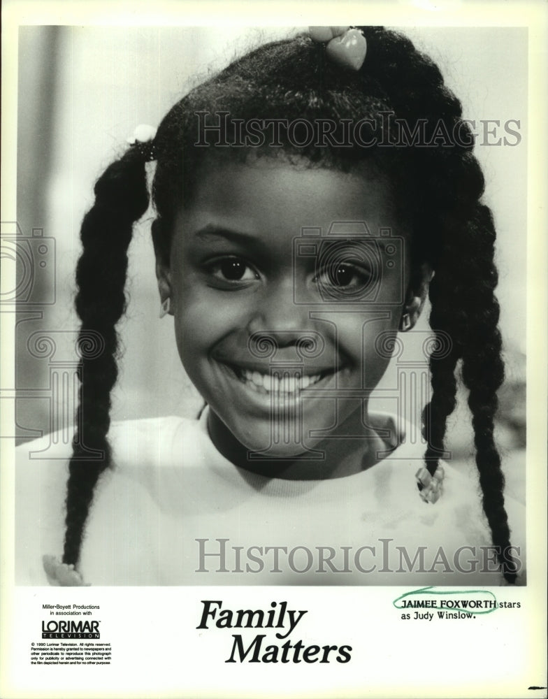 1990 Jaimee Foxworth stars as Judy Winslow in &quot;Family Matters&quot; - Historic Images