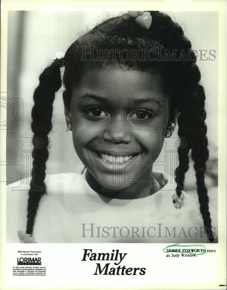 1990 Jaimee Foxworth stars as Judy Winslow in "Family Matters" - Historic Images