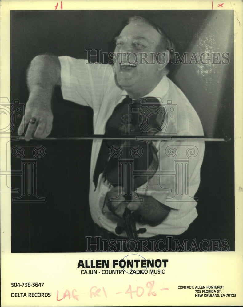 1991 Press Photo Allen Fontenot, Cajun-Country- Zadico Music - nop27964 - Historic Images