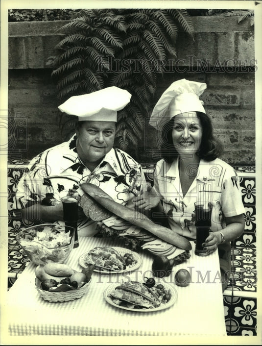 1980 Press Photo Renowned chef's Don FitzGerald and Jackie Olden on CBS - Historic Images