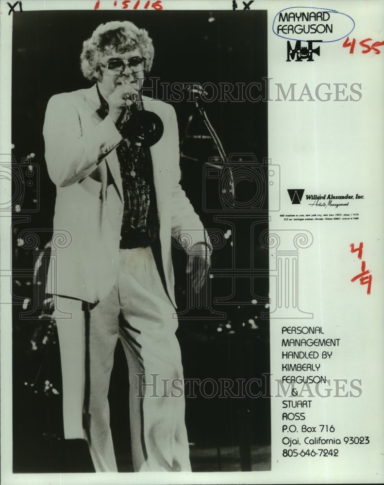 1983 Press Photo Maynard Ferguson, trumpeter - nop28135 - Historic Images