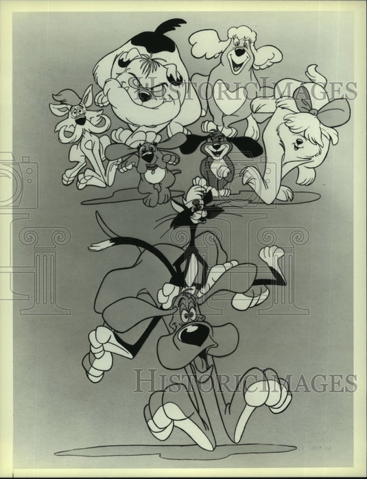 1987 Foofur, NBC's animated cartoon series about blue hound dog - Historic Images