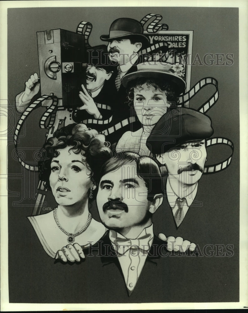 1982 Press Photo Illustration of Cast of &quot;Flickers&quot; on &quot;Masterpiece Theatre&quot; - Historic Images