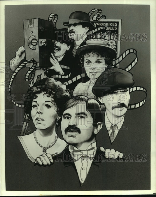 1982 Press Photo Illustration of Cast of "Flickers" on "Masterpiece Theatre" - Historic Images