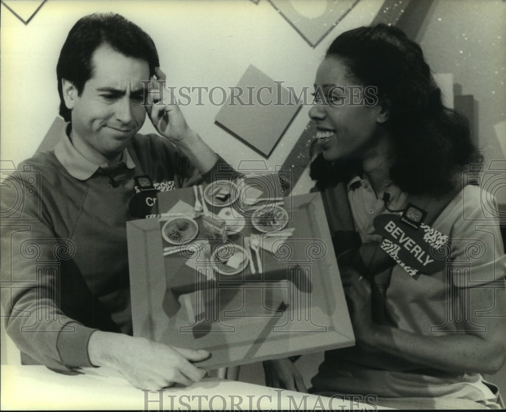 1989 Host Cristobal Franco &amp; Beverly Mickins on Square One Squares - Historic Images