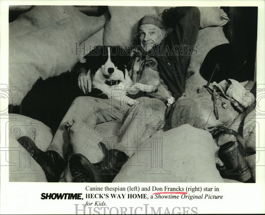 1996 Press Photo Actor Don Francks with Dog in Heck's Way Home - nop28379 - Historic Images