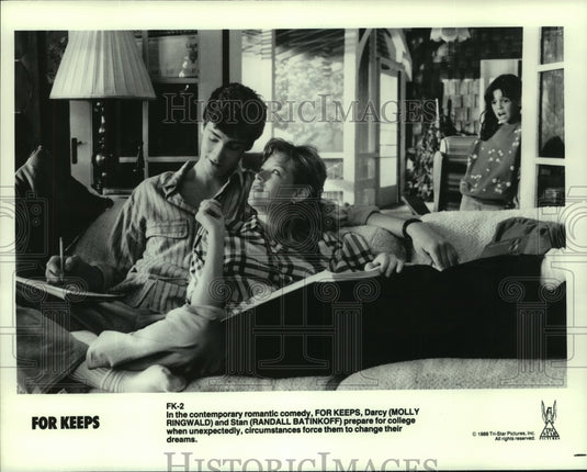 1988 Press Photo Molly Ringwald and Randall Batinkoff star in "For Keeps" - Historic Images