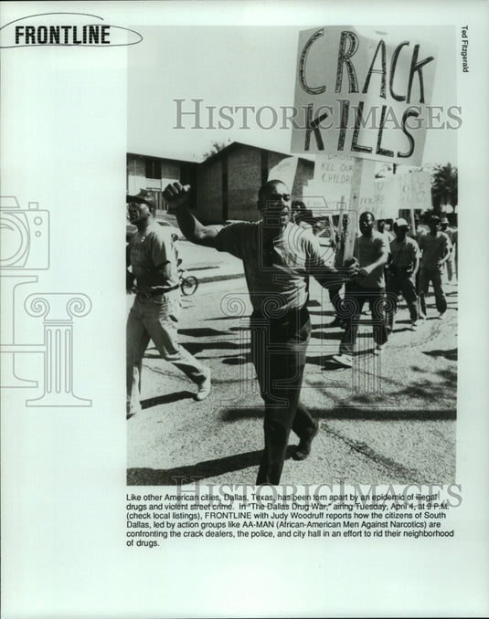 1989 Activists in Scene from "The Dallas Drug War" on FRONTLINE - Historic Images
