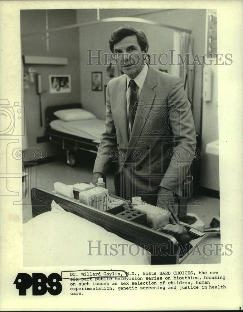 1982 Press Photo Dr. Willard Gaylin, hosts show Hard Choices - nop29009-Historic Images