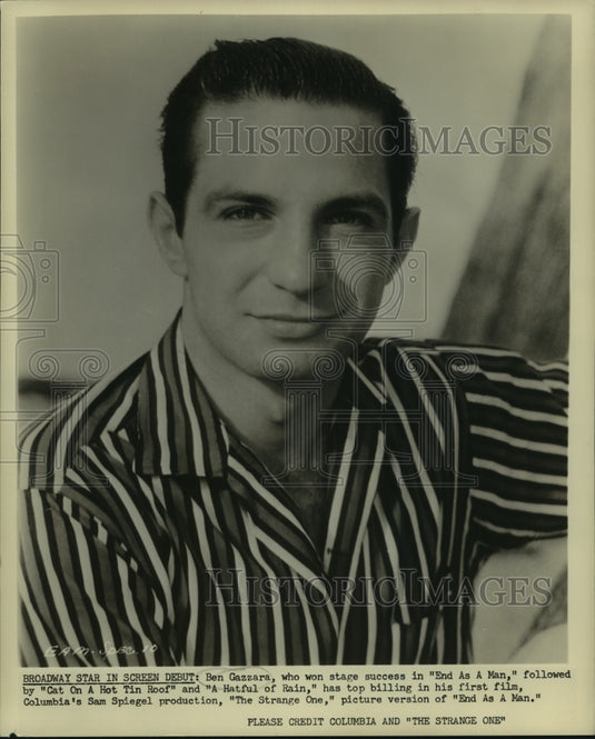 1957 Press Photo Broadway star Ben Gazzara stars in "The Strange One"-Historic Images
