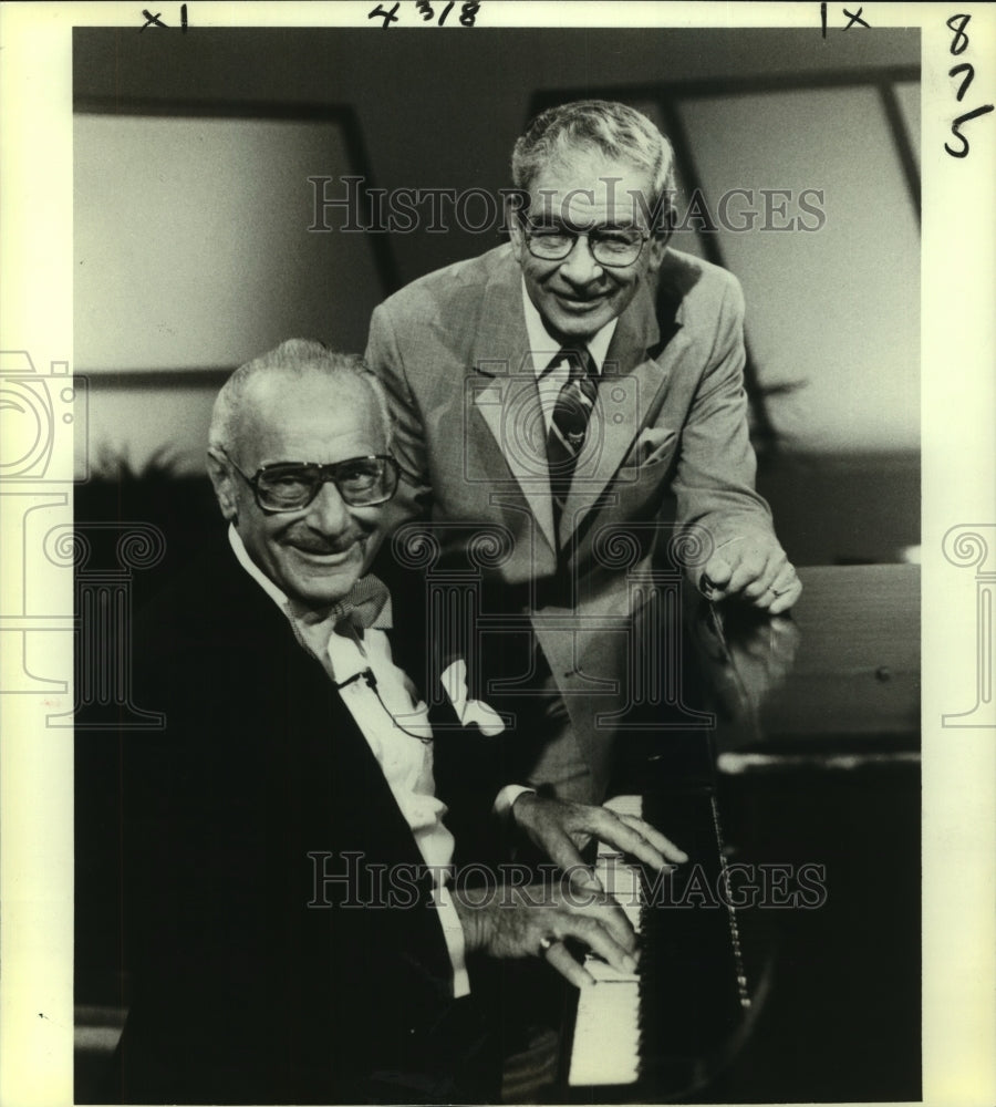 1980 Press Photo Fritz Feld and Frank Blair discuss stereotypes of older people-Historic Images