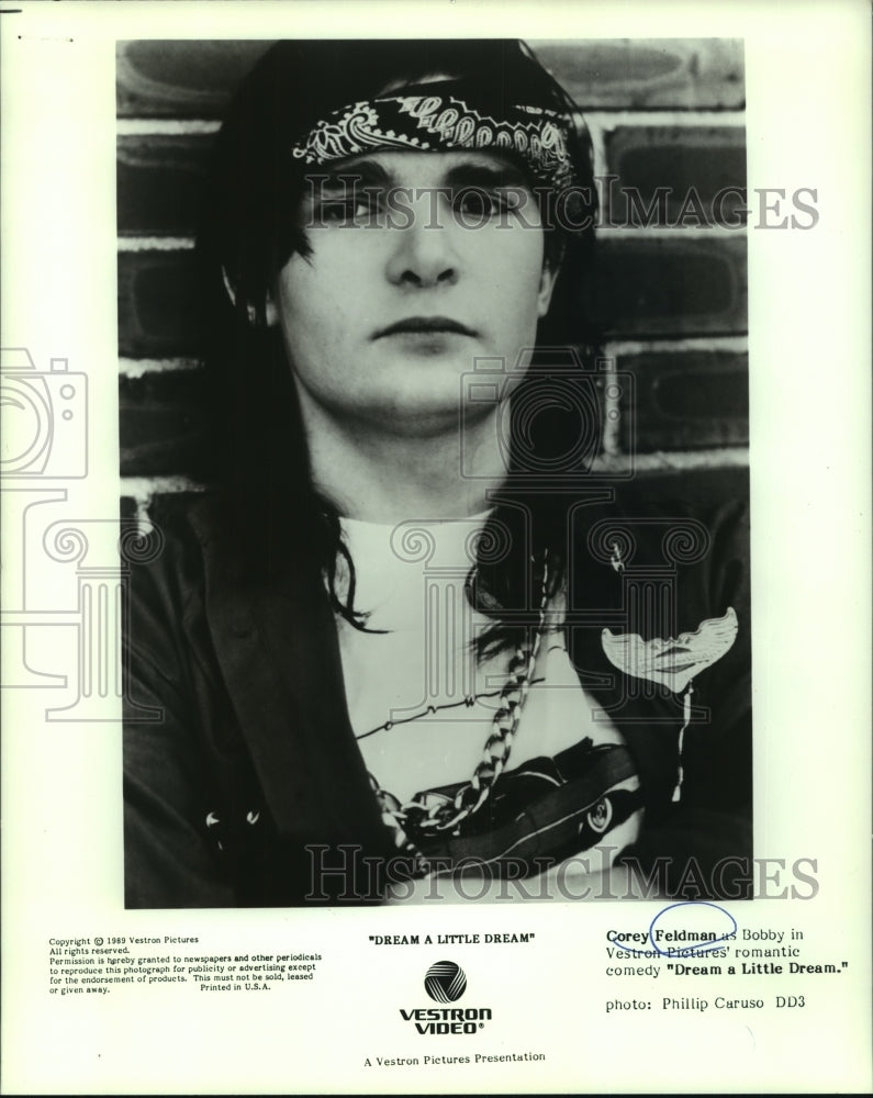 1990 Press Photo Corey Feldman as Bobby in &quot;Dream A Little Dream&quot; - nop29307 - Historic Images