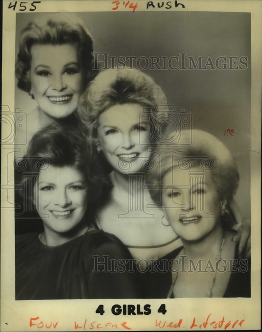 1980 Press Photo "4 Girls 4" performing at the Fairmont Hotel's Blue Room - Historic Images