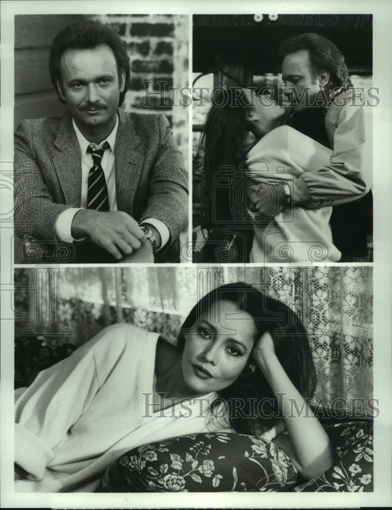 1984 Press Photo Actors Anthony Geary, Barbara Carrera in &quot;Sins of the Past&quot; - Historic Images