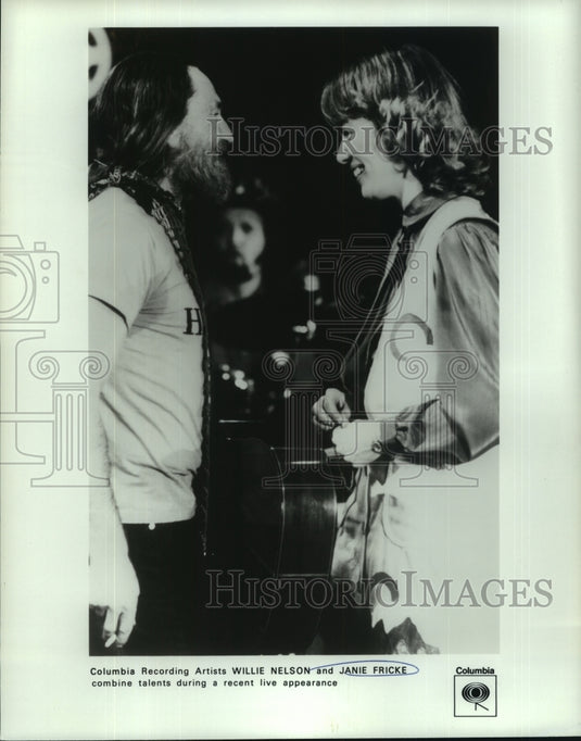 1979 Press Photo Columbia Recording Artists Willie Nelson and Janie Fricke-Historic Images
