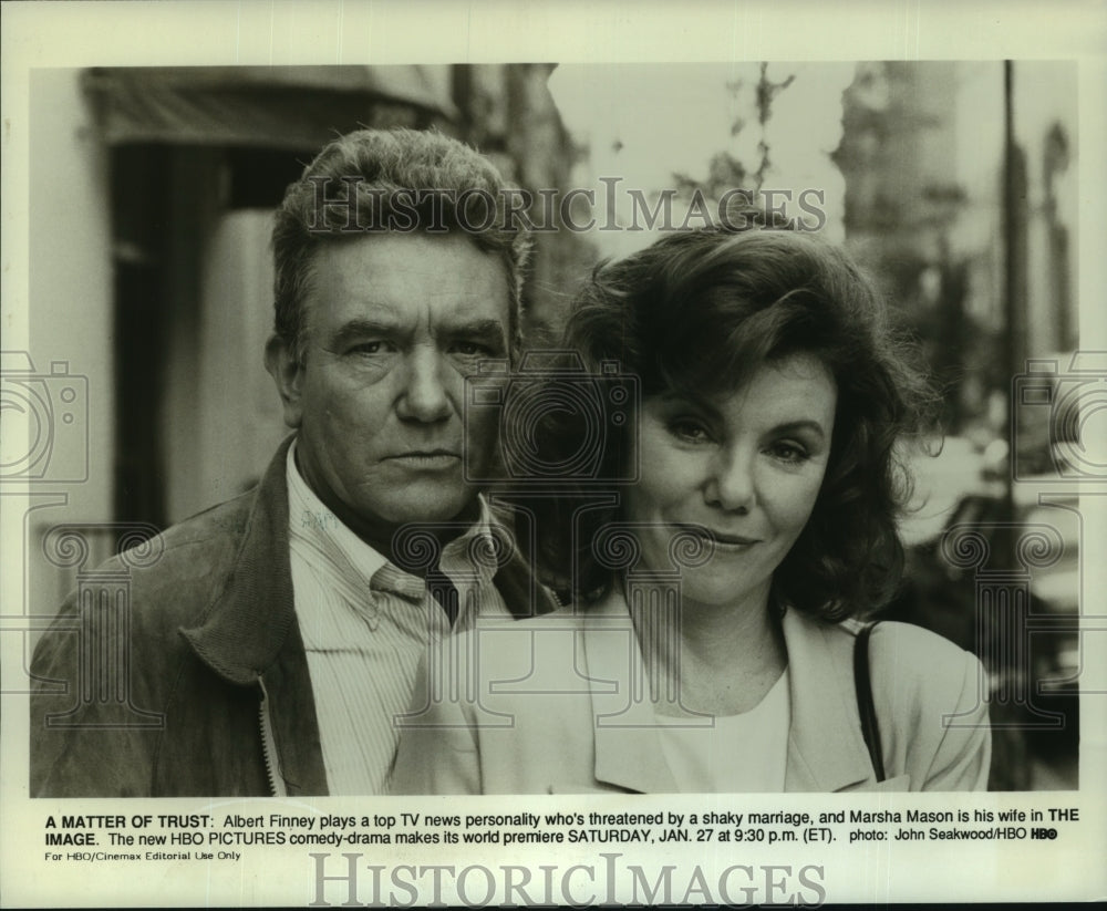 1990 Press Photo Albert Finney and Marsha Mason co-star in The Image - nop29874 - Historic Images