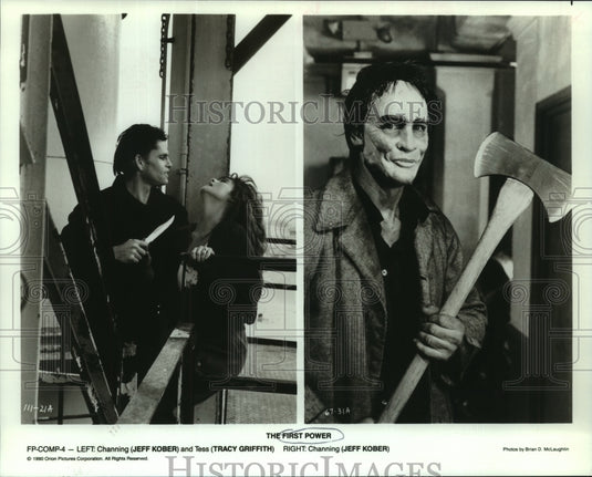 1990 Press Photo Actors Jeff Kober, Tracy Griffith in "The First Power" - Historic Images