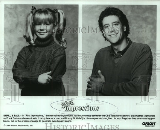 1988 Press Photo Actors Brandy Gold, Brad Garrett in "First Impressions" - Historic Images