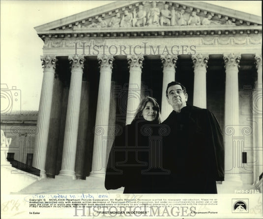 1981 Press Photo Actors Jill Clayburgh/Walter Matthau, "First Monday in October" - Historic Images