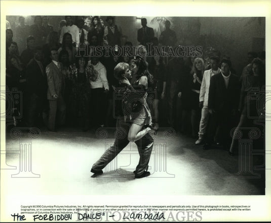 1990 Press Photo Actors Laura Herring, Jeff James in "The Forbidden Dance" - Historic Images