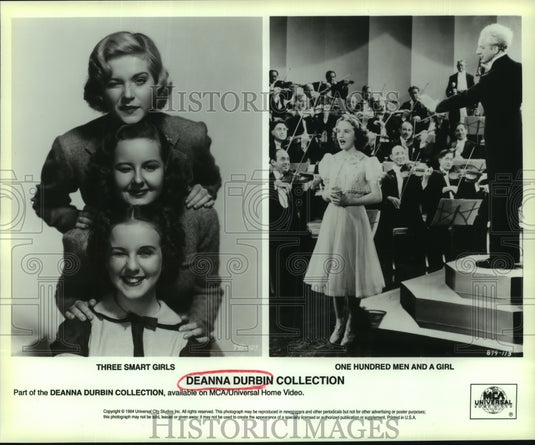1995 Deanna Durbin Movies-Three Smart Girls & One Hundred Men & Girl - Historic Images