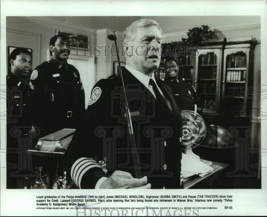 1988 Press Photo Four Actors in Police Academy 5: Assignment Miami Beach Movie - Historic Images