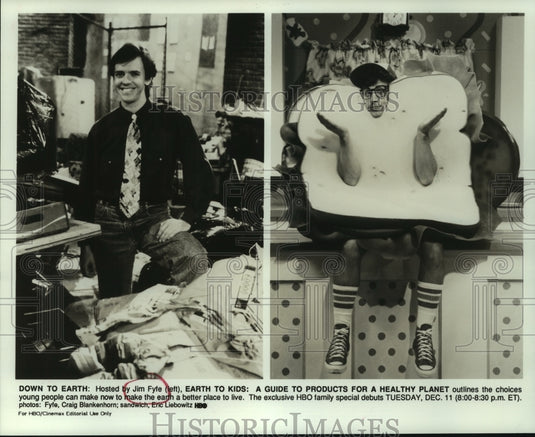 1990 Press Photo Jim Fyfe stars in HBO family special "Earth to Kids"-Historic Images