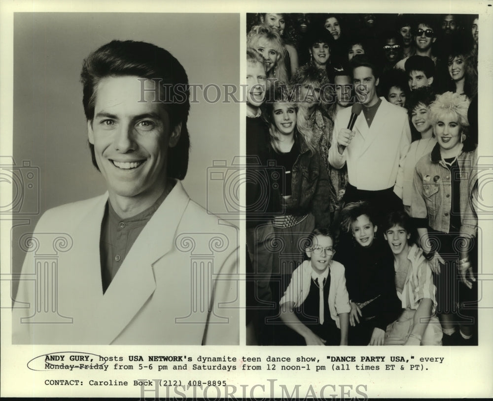 1988 Andy Gury and cast of "Dance Party USA" - Historic Images