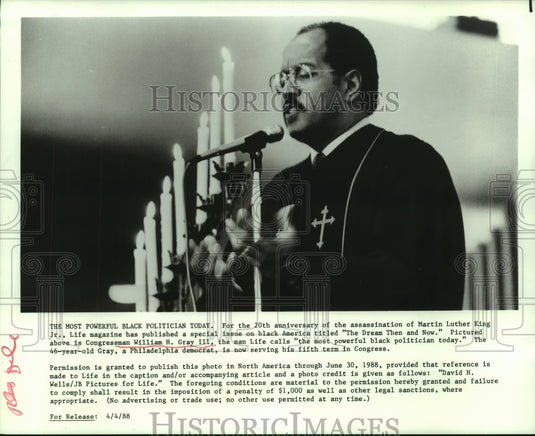 1988 Press Photo William H. Gray III, congressman featured in Life magazine - Historic Images