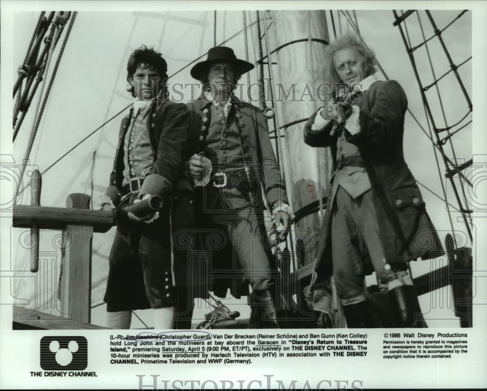 1986 Actors on Ship Saracen in "Disney's Return to Treasure Island" - Historic Images