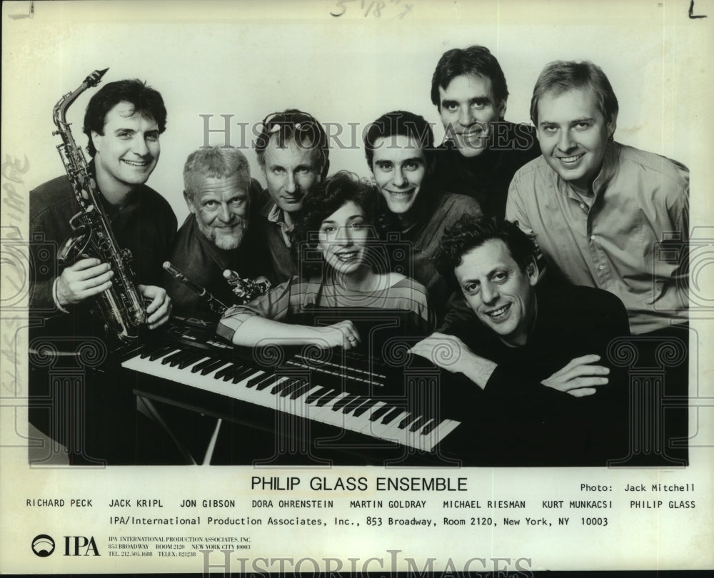 1987 Members of the Philip Glass Ensemble Strike a Musical Pose - Historic Images