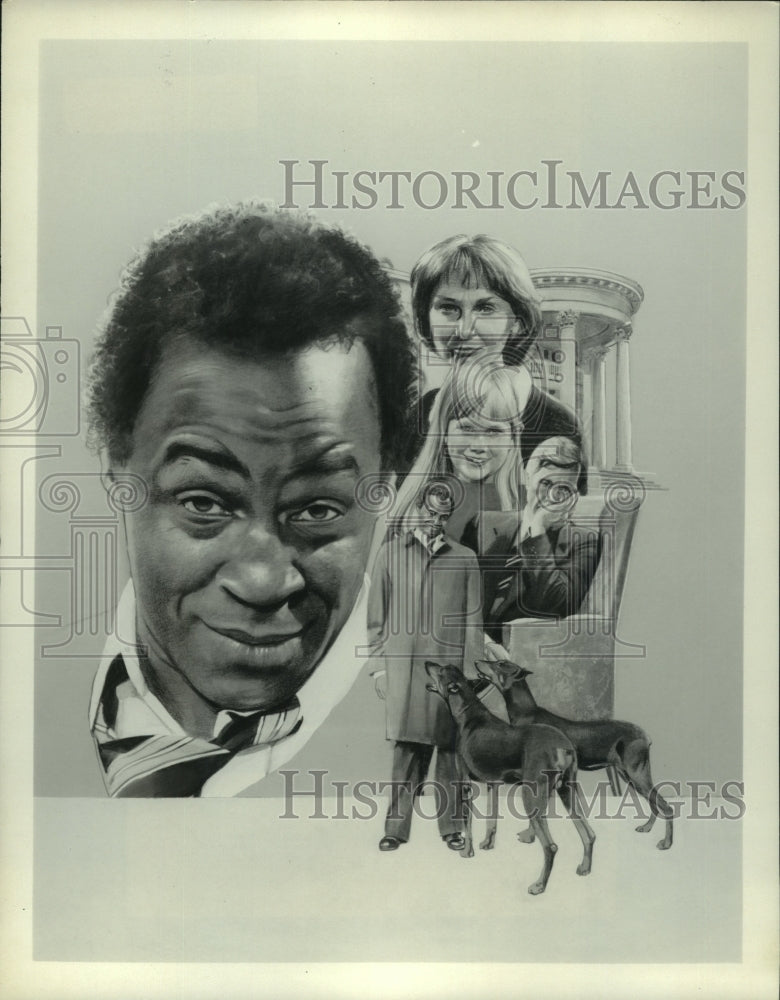 1979 Press Photo Artwork piece-Robert Guillaume &amp; &quot;Benson&quot; cast in &quot;Benson&quot; - Historic Images