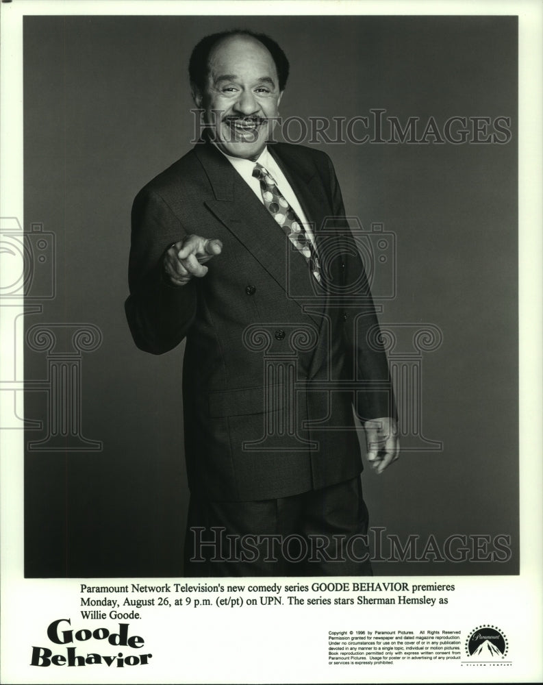 1996 Press Photo Sherman Hemsley of &quot;Goode Behavior&quot; - nop31031-Historic Images