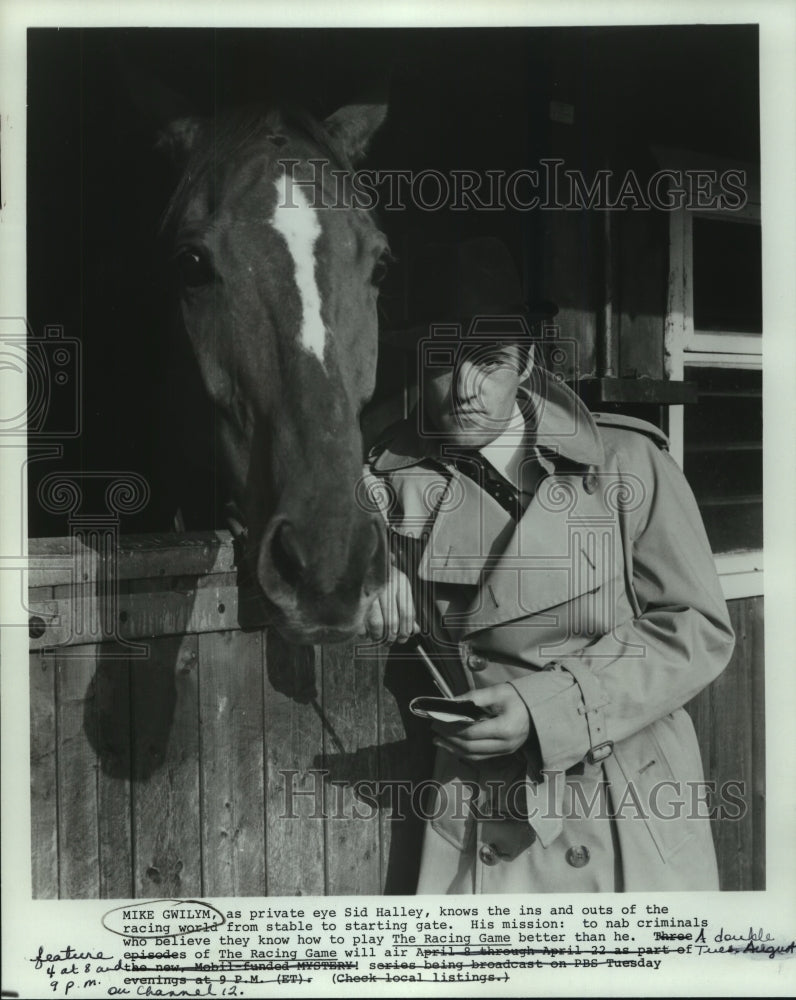 1981 Press Photo Mike Gwilym as private eye Sid Halley on The Racing Game - Historic Images