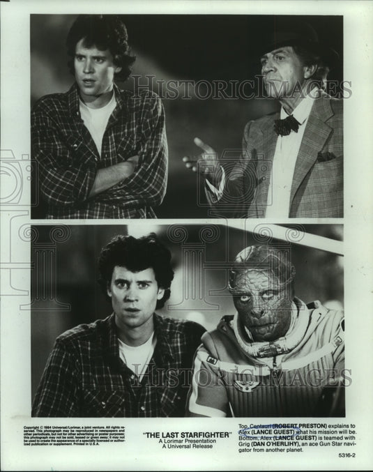 1984 Press Photo Robert Preston & Lance Guest in The Last Starfighter - Historic Images