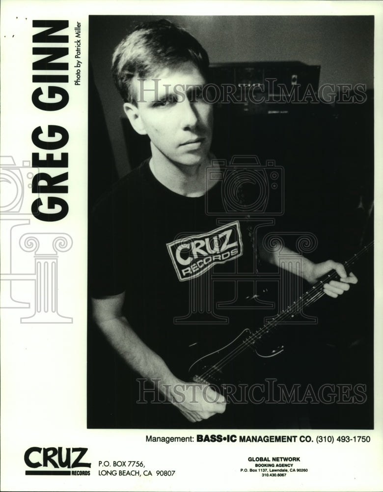 1994 Press Photo Gregg Ginn, Cruz Recording Artist - nop31181 - Historic Images