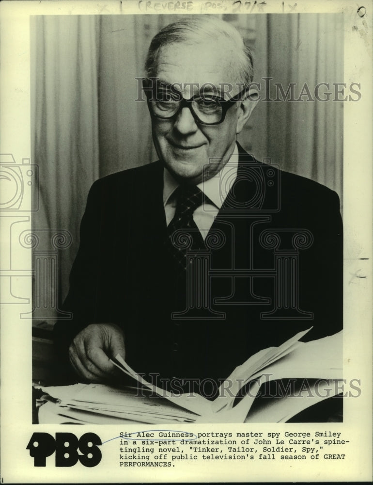 1980 Sir Alec Guinness stars in &quot;Tinker, Tailor, Soldier, Spy&quot; - Historic Images