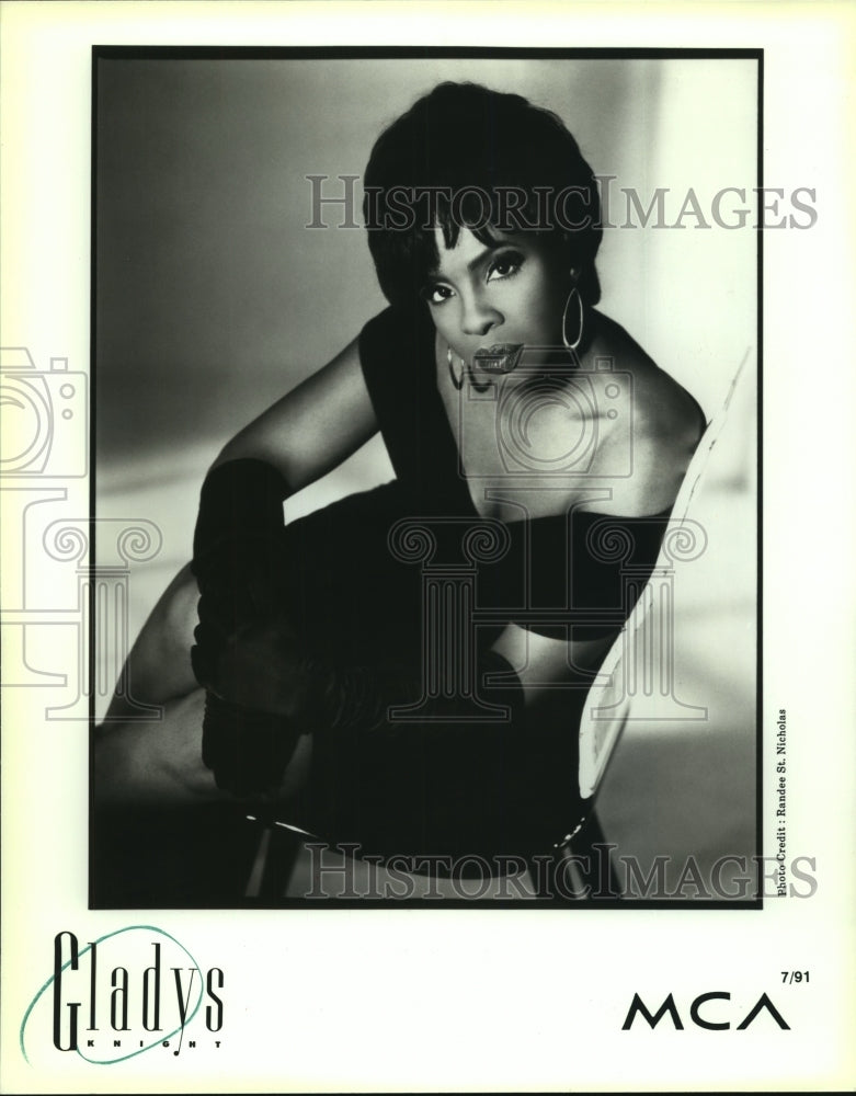 1991 Press Photo Gladys Knight, MCA Recording Artist - nop31204-Historic Images