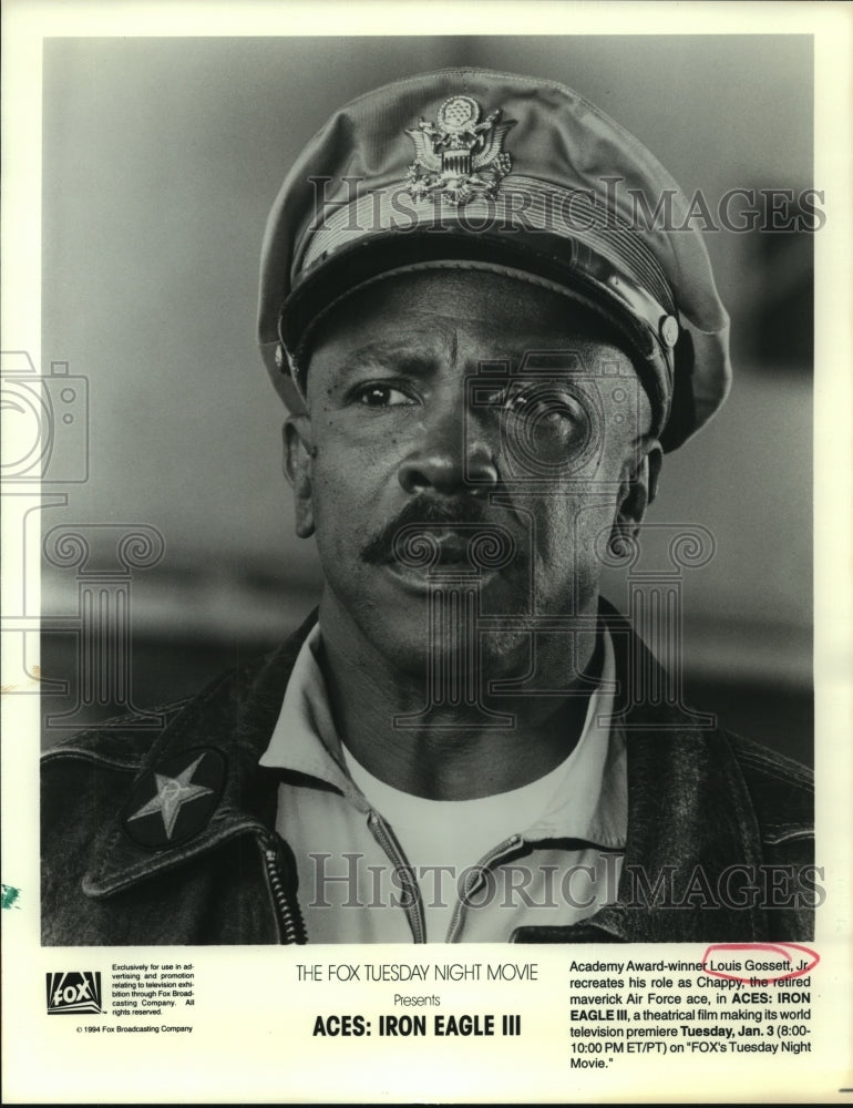 1994 Press Photo Academy Award-winner Louis Gossett, Jr. on Aces: Iron Eagle III - Historic Images