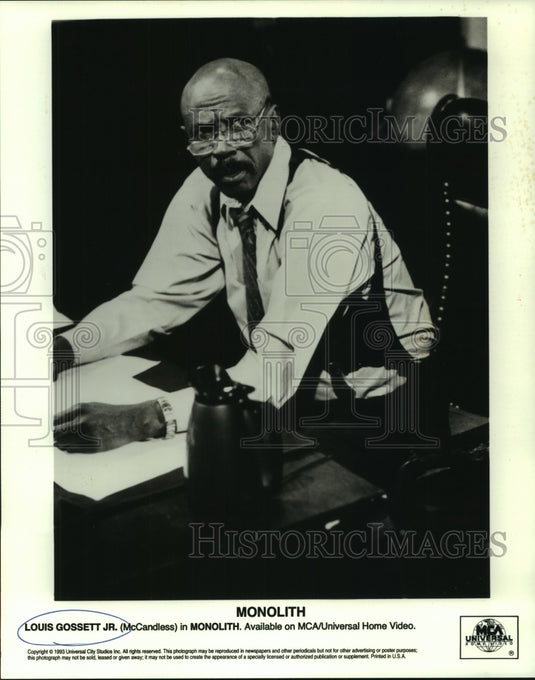 1983 Press Photo Actor Louis Gossett Jr., (McCandless) in Monolith Movie on MCA-Historic Images