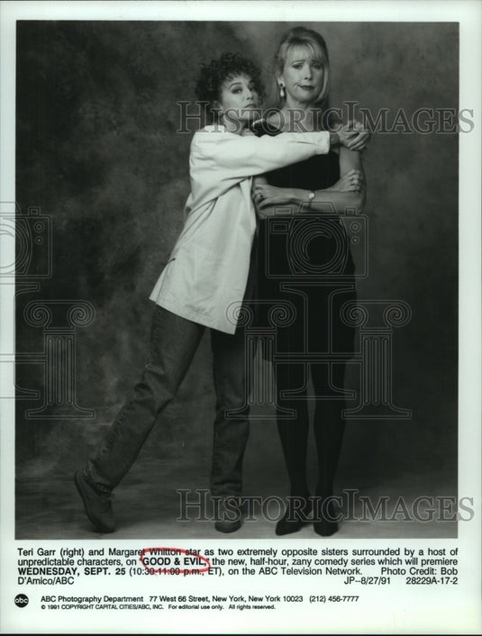 1991 Press Photo Actors Teri Garr, Margaret Whitton of "Good & Evil" - nop31598 - Historic Images