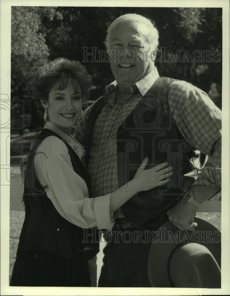 1989 Jeri Gaile &amp; George Kennedy star in &quot;Dallas&quot;-Historic Images