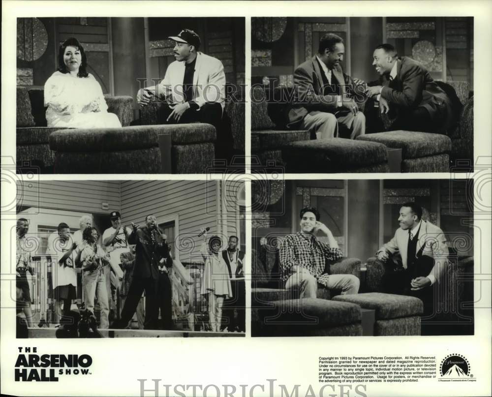 1993 Press Photo Guests in scenes from &quot;The Arsenio Hall Show&quot; - nop32152-Historic Images