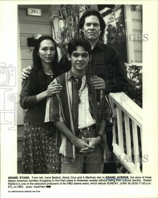 Press Photo Actors Irene Bedard, Alexis Cruz, A Martinez in "Grand Avenue"-Historic Images