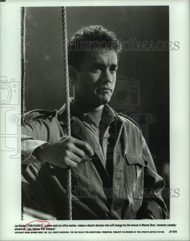 1990 Press Photo Actor Tom Hanks in &quot;Joe Versus The Volcano&quot; movie - nop33600-Historic Images